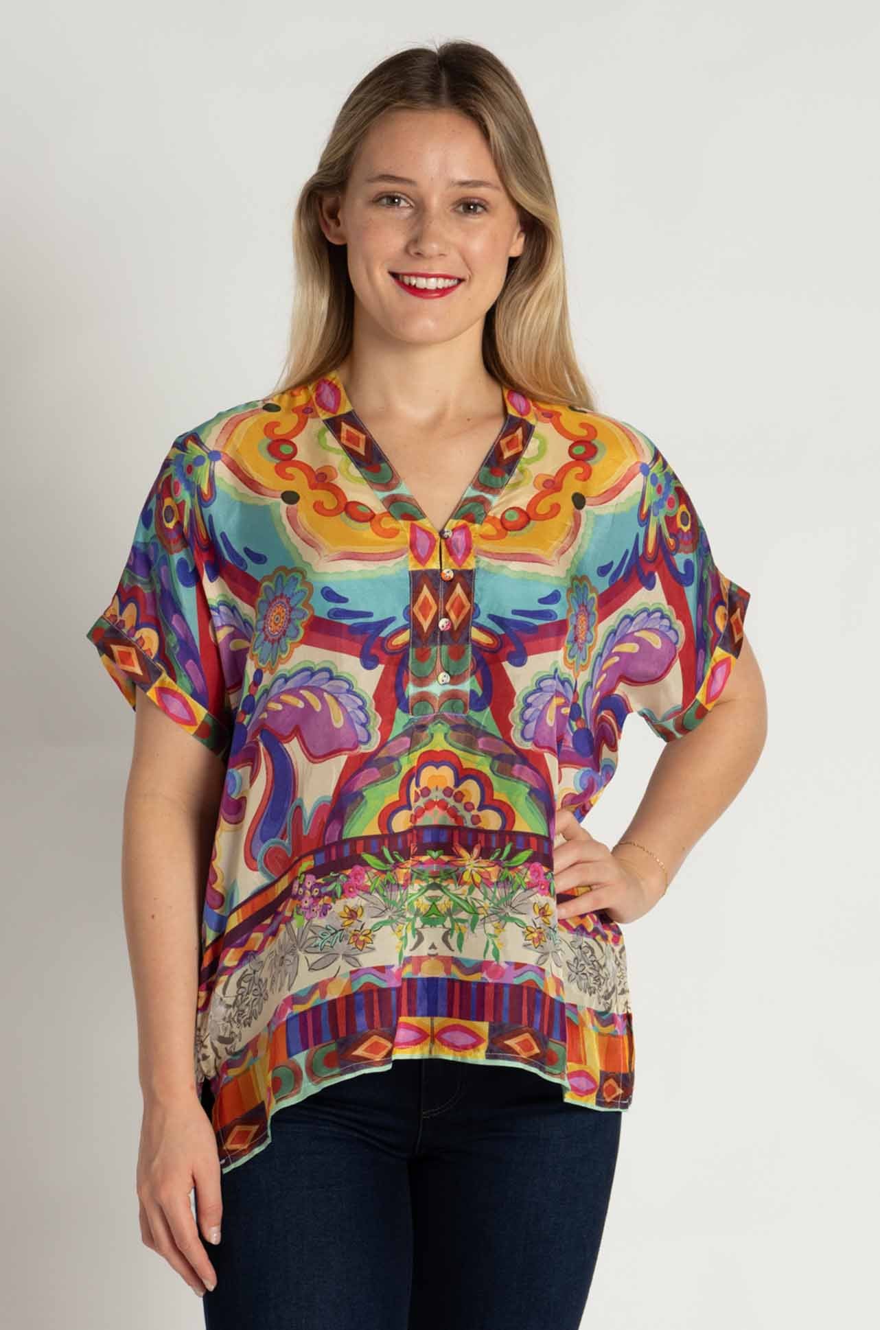Johnny Was - Cillia Blouse in Mcanna Scarf Print