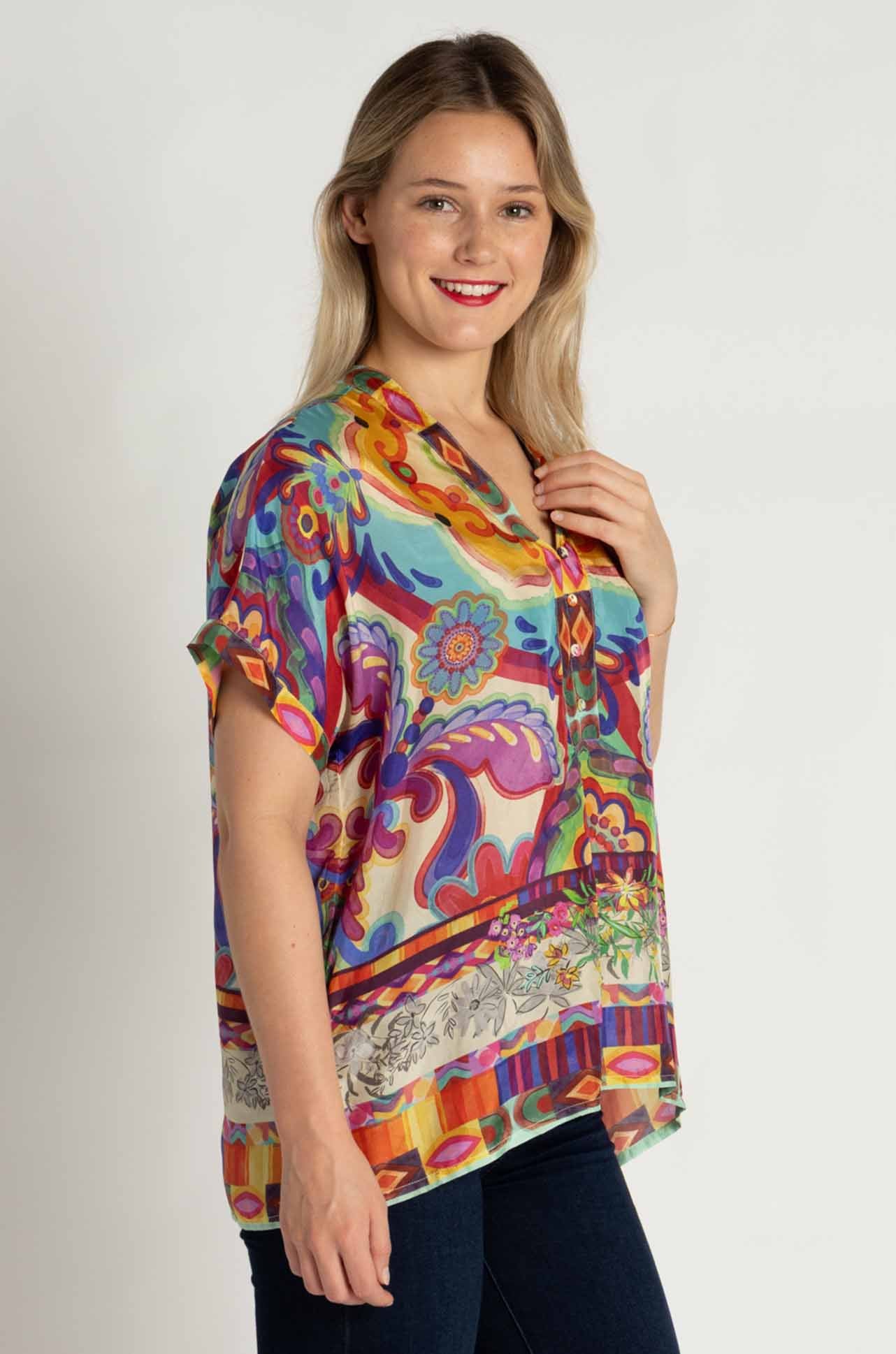 Johnny Was - Cillia Blouse in Mcanna Scarf Print