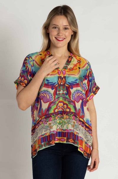 Johnny Was - Cillia Blouse in Mcanna Scarf Print