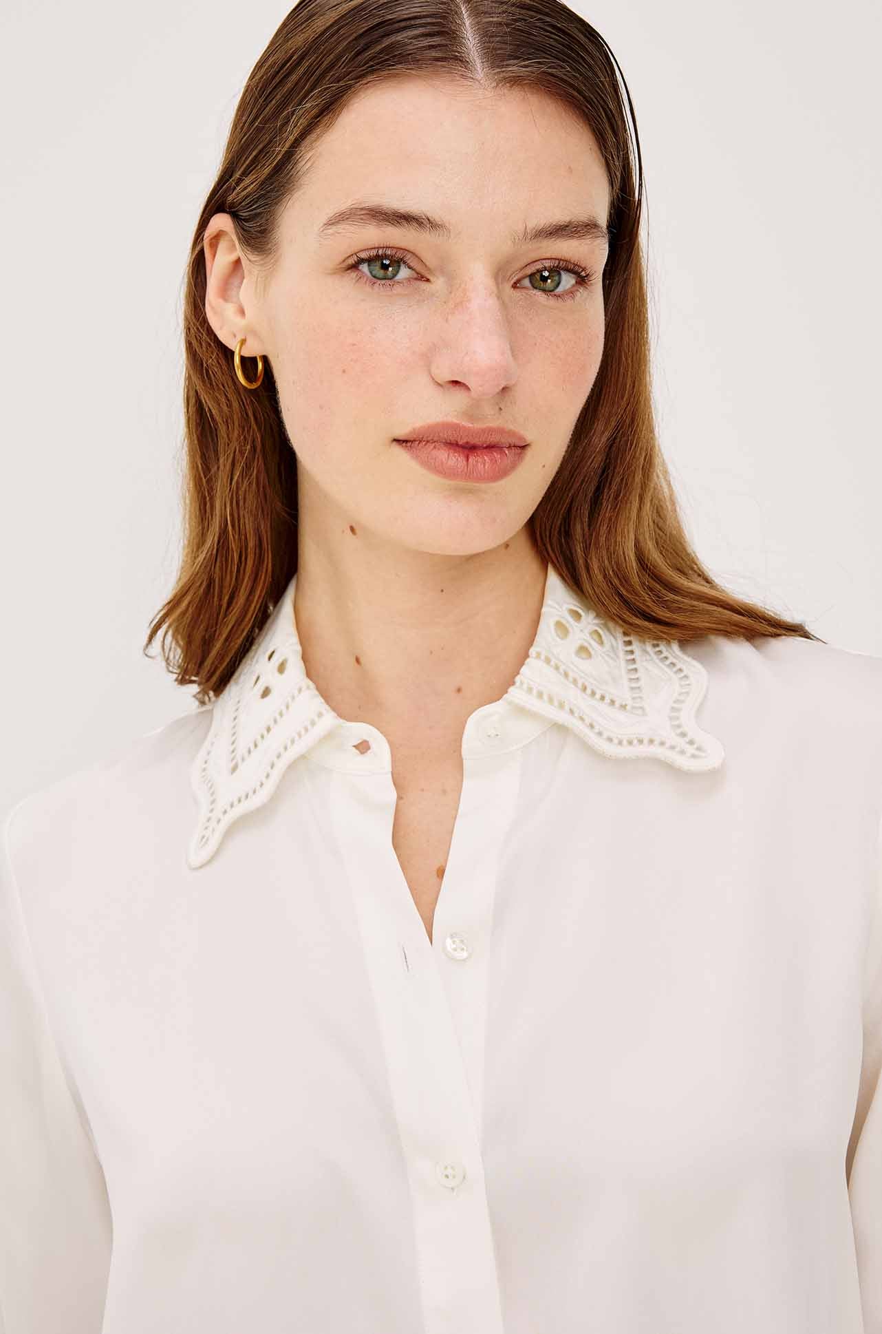 Rails - Clarise LS Button Down in Ivory Eyelet