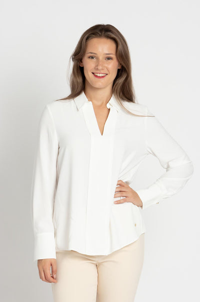 Marc Cain - Collared V-Neck Blouse