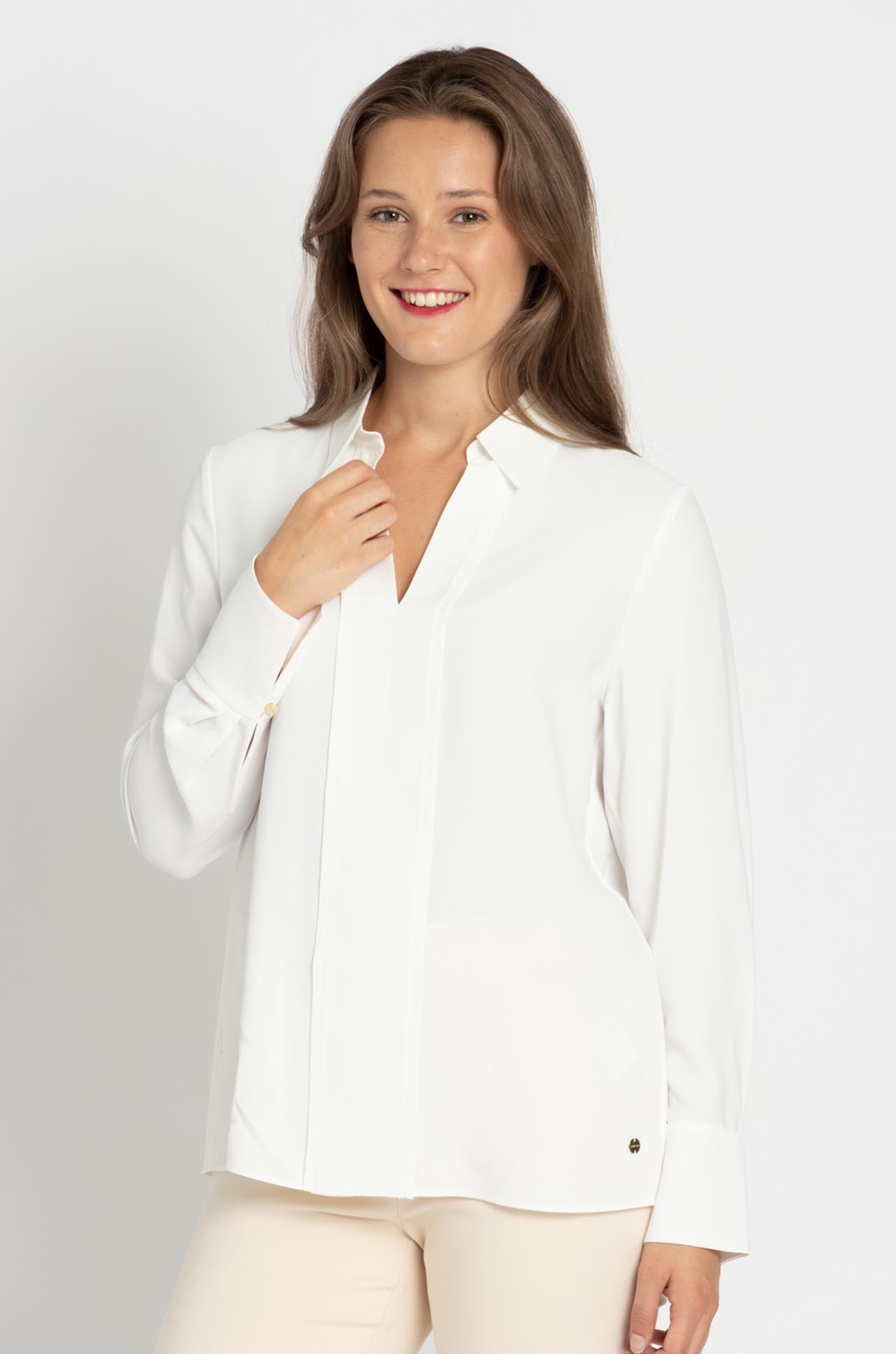 Marc Cain - Collared V-Neck Blouse
