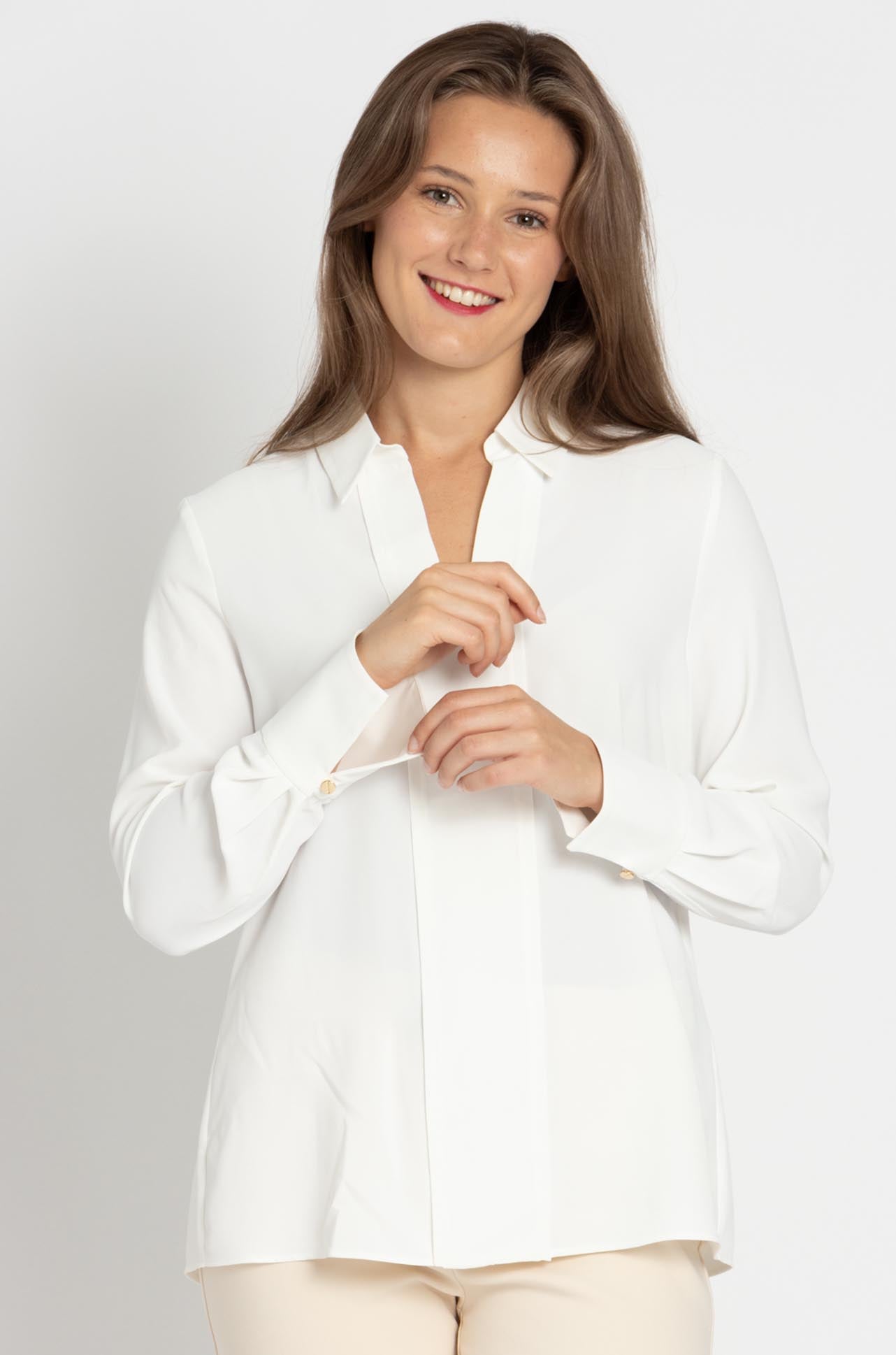 Marc Cain - Collared V-Neck Blouse