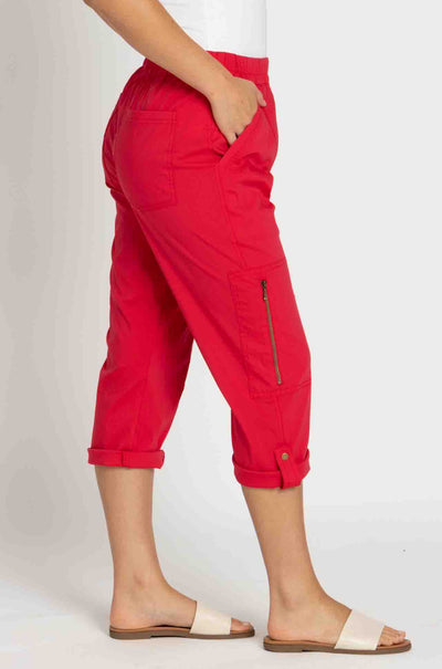 Mela Purdie - Cropped Zip Cargo in Geranium