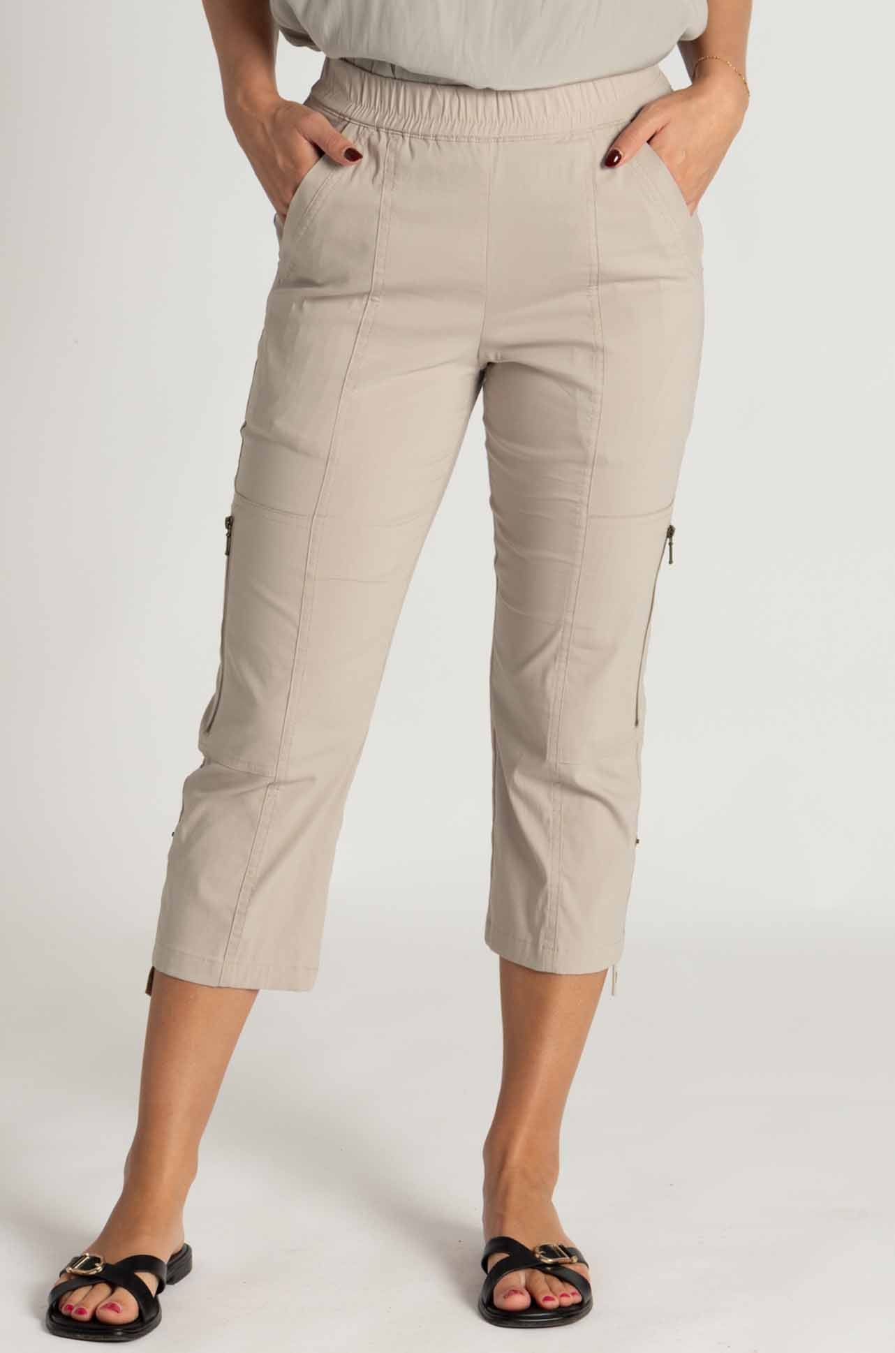 Mela Purdie - Cropped Zip Cargo in Putty