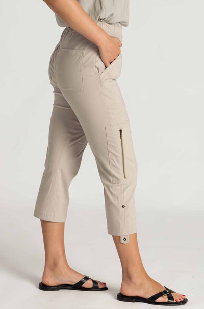 Mela Purdie - Cropped Zip Cargo in Putty