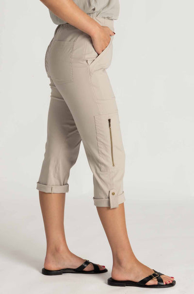 Mela Purdie - Cropped Zip Cargo in Putty