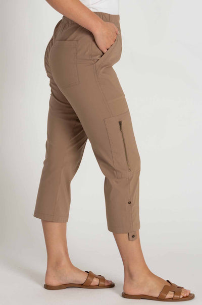 Mela Purdie - Cropped Zip Cargo in Safari