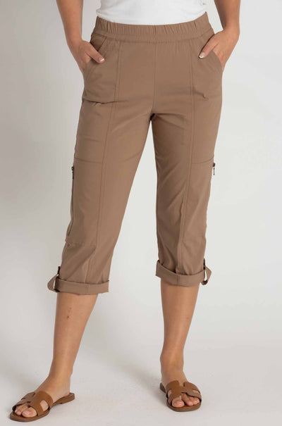 Mela Purdie - Cropped Zip Cargo in Safari