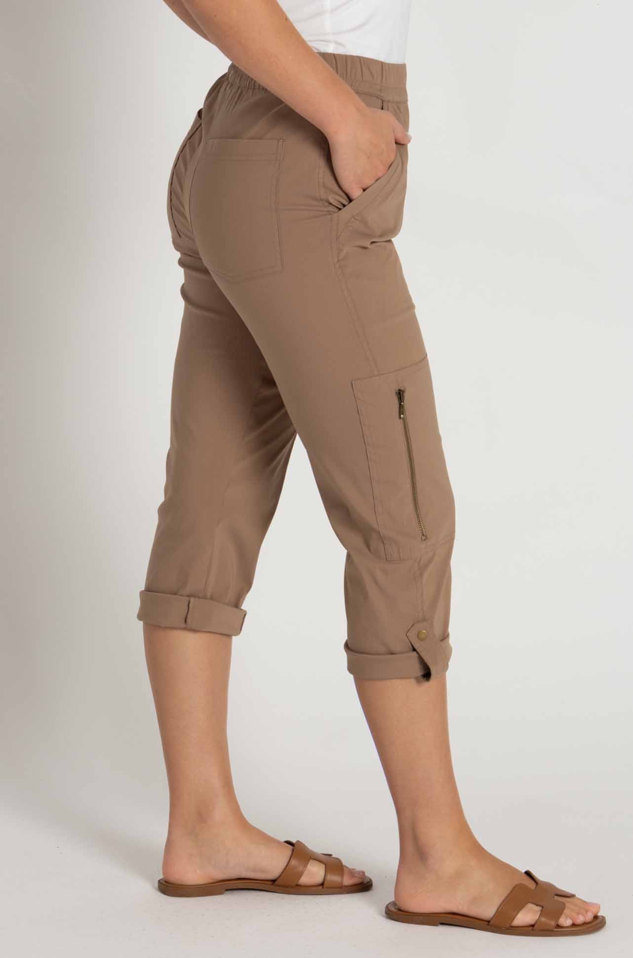 Mela Purdie - Cropped Zip Cargo in Safari