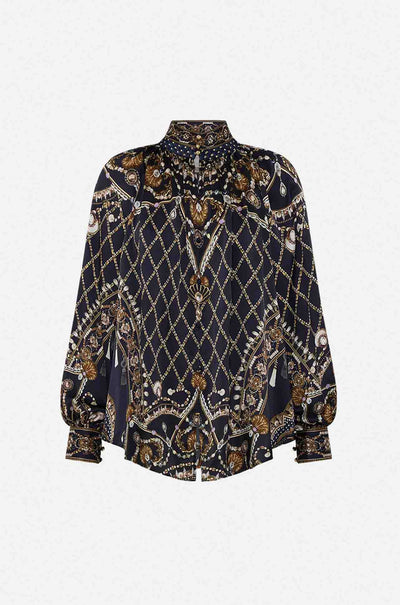 Camilla - Dance With The Duke Raglan Button Up Shirt