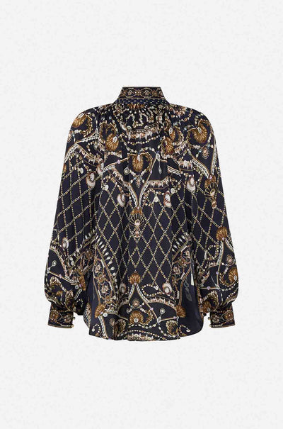 Camilla - Dance With The Duke Raglan Button Up Shirt