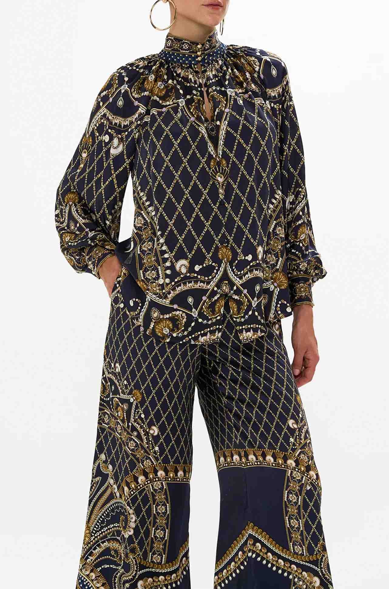 Camilla - Dance With The Duke Raglan Button Up Shirt
