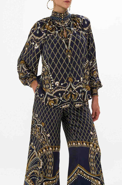 Camilla - Dance With The Duke Raglan Button Up Shirt
