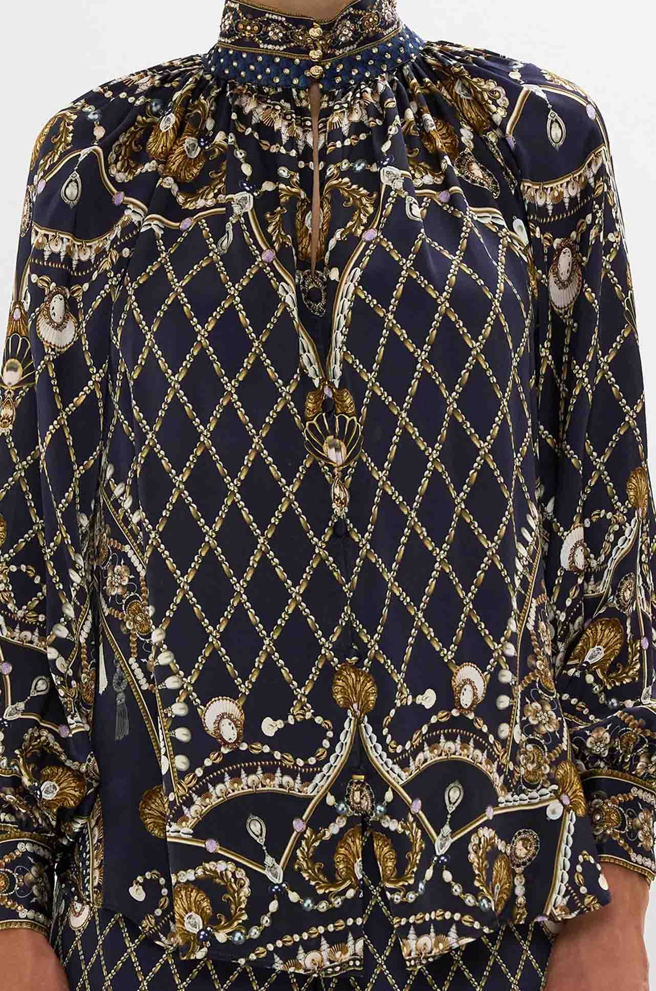 Camilla - Dance With The Duke Raglan Button Up Shirt