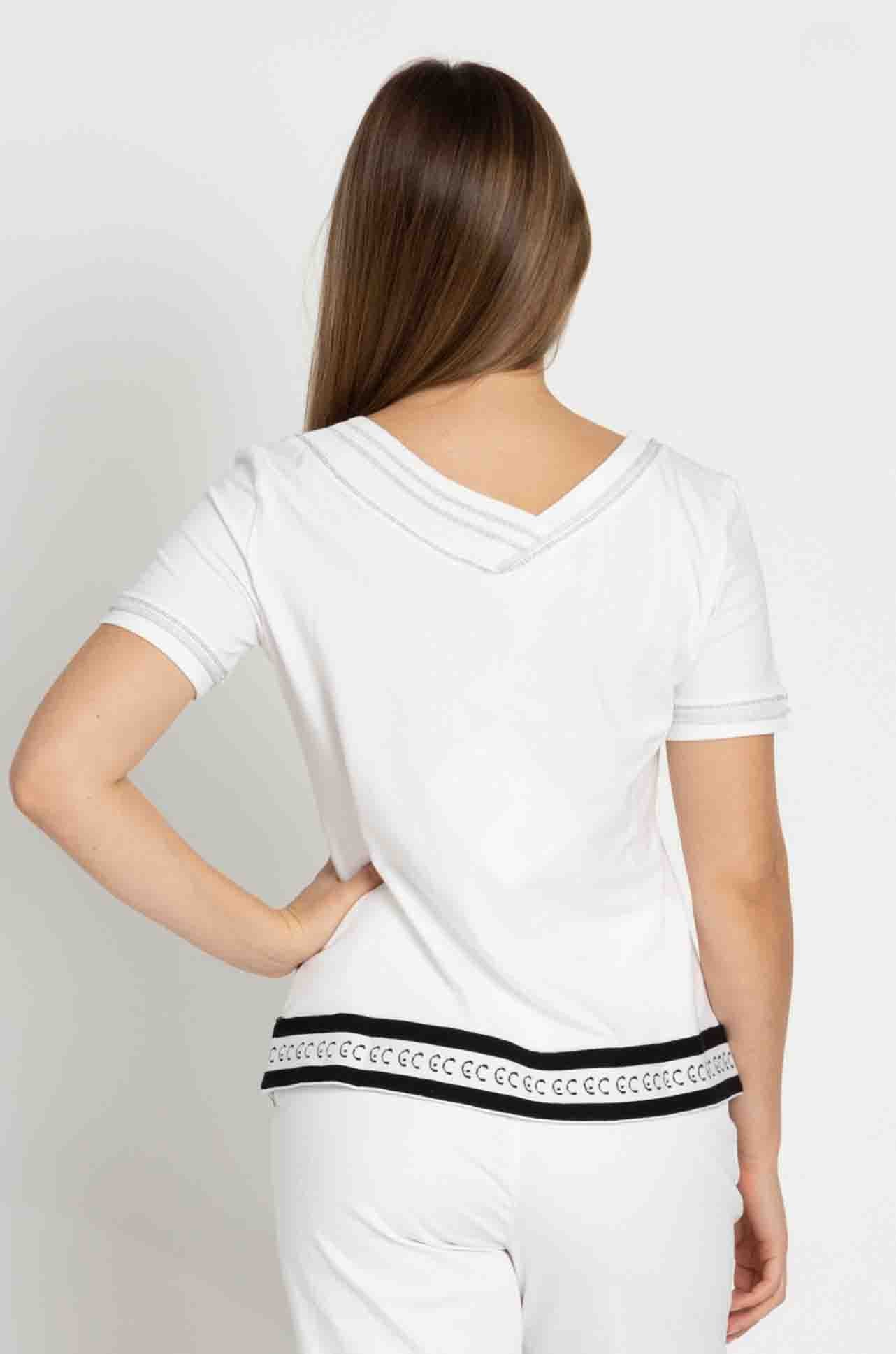 Elisa Cavaletti - Diamante Detail Tee in Bianco