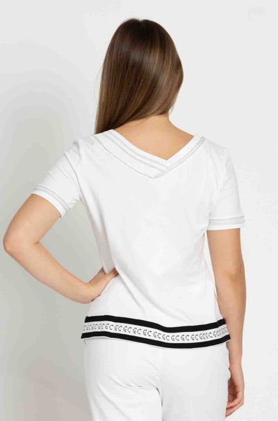 Elisa Cavaletti - Diamante Detail Tee in Bianco
