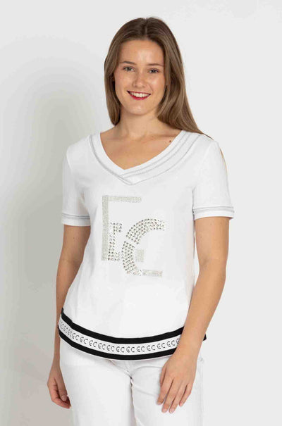 Elisa Cavaletti - Diamante Detail Tee in Bianco