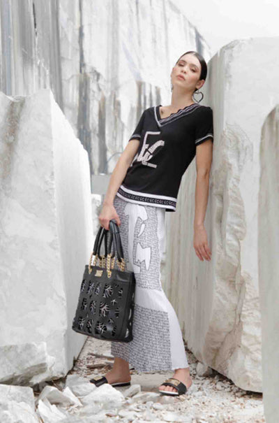 Elisa Cavaletti - Diamante Detail Tee in Nero