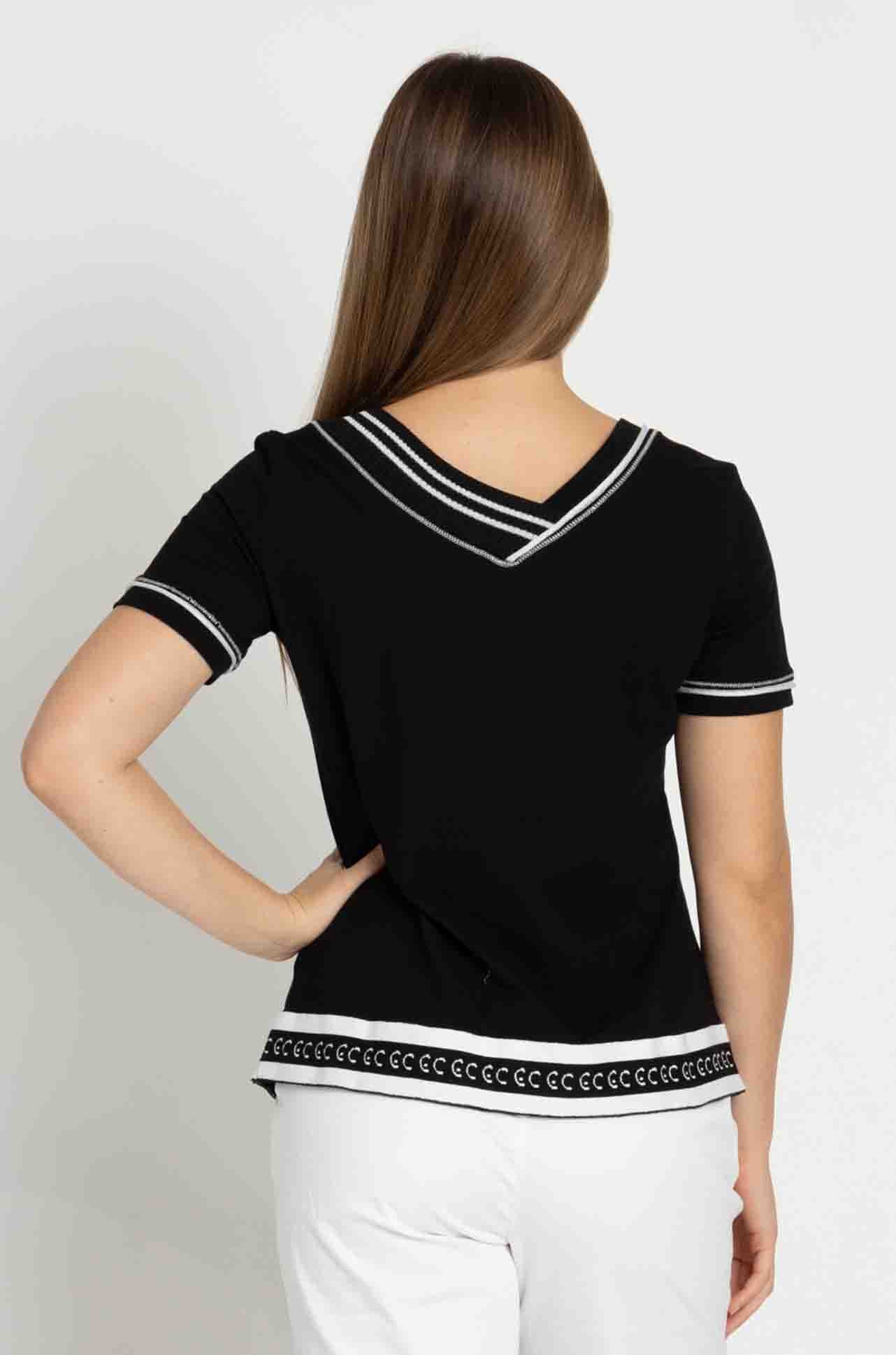 Elisa Cavaletti - Diamante Detail Tee in Nero