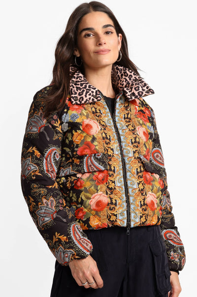 Johnny Was - Diamond Quilted Cropped Reversible Puffer in Leto