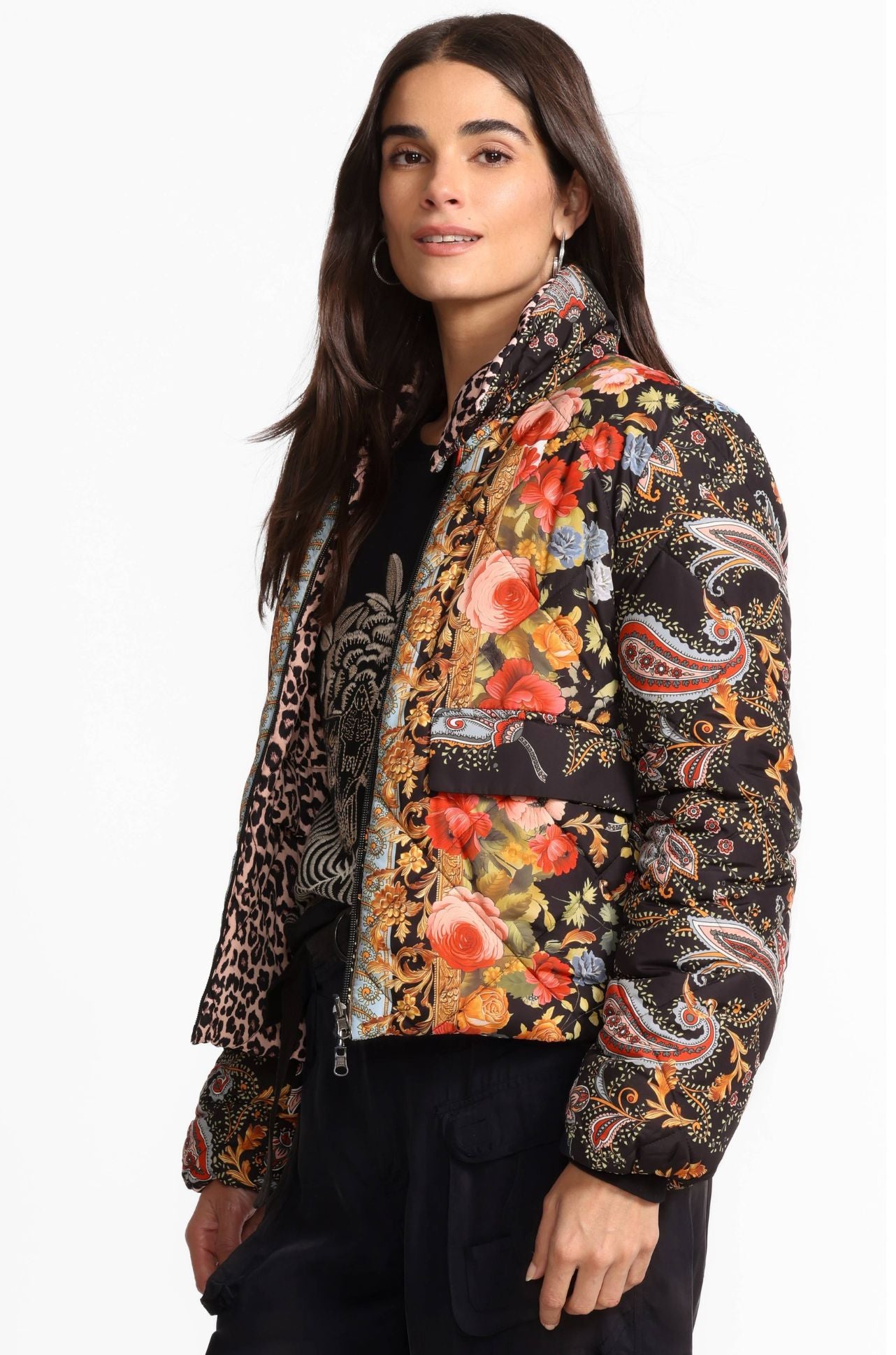Johnny Was - Diamond Quilted Cropped Reversible Puffer in Leto