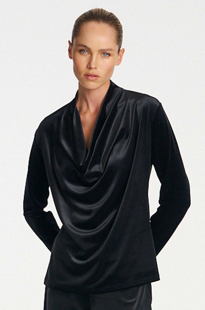 Mela Purdie - Drape Top in Stretch Panne