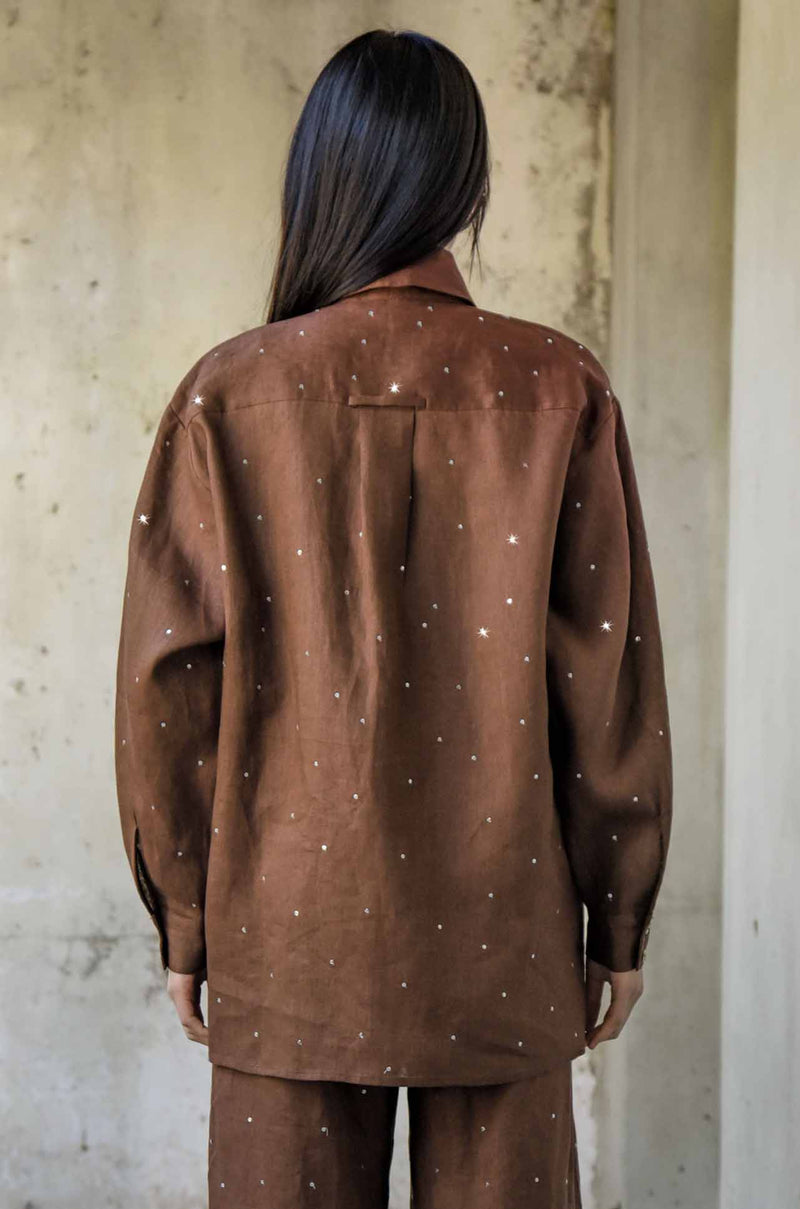 Trelise Cooper - Linen The Good Life Drift Away Shirt in Chocolate