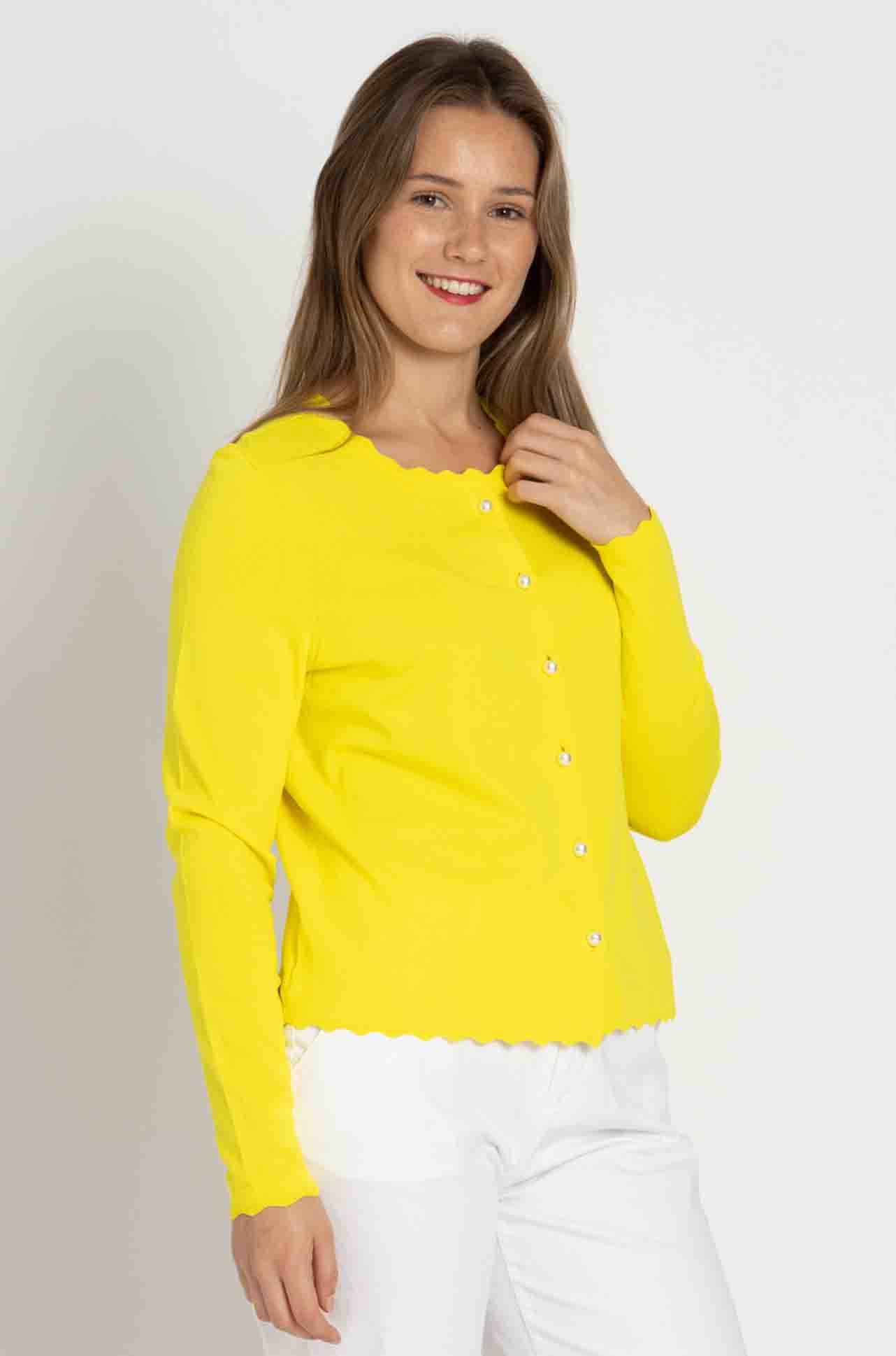 Marc Cain - Elegant Cardigan with a Crew Neck