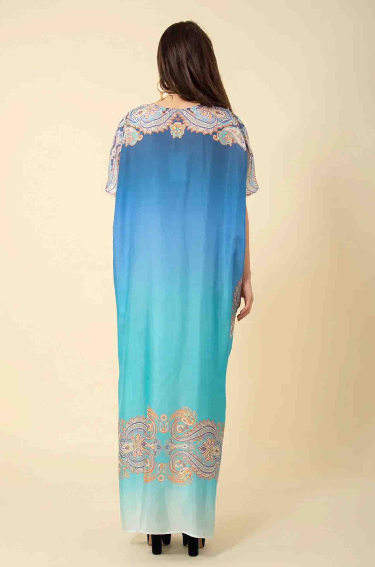 Hale Bob - Eloise V-Neck Caftan in Blue