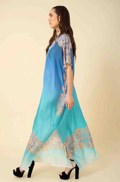 Hale Bob - Eloise V-Neck Caftan in Blue