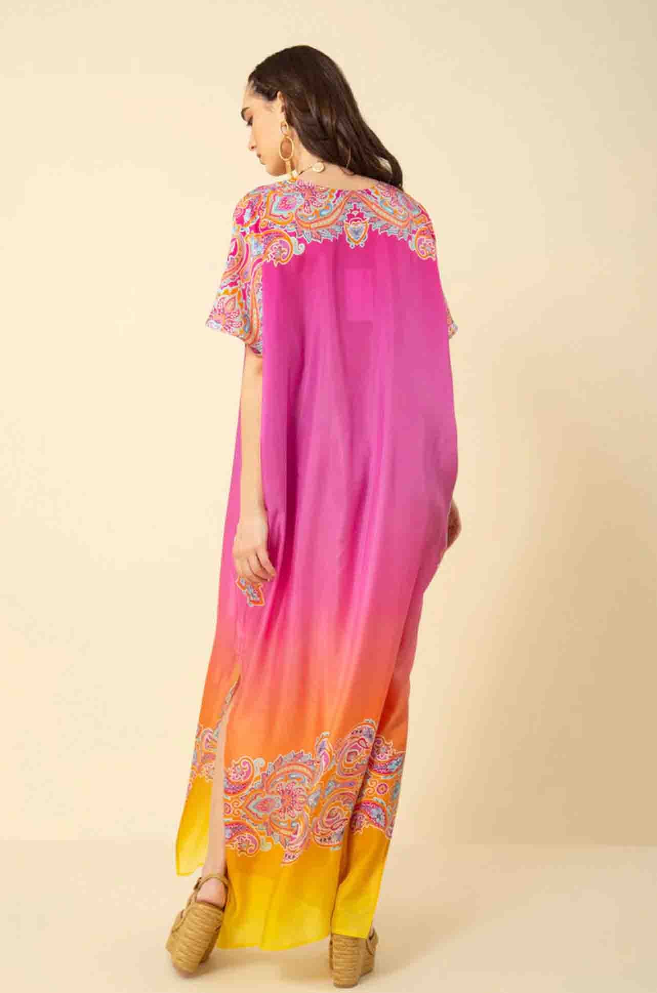 Hale Bob - Eloise V-Neck Caftan in Pink