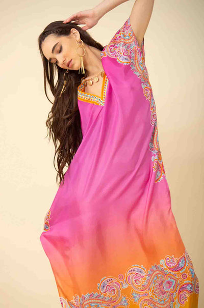 Hale Bob - Eloise V-Neck Caftan in Pink