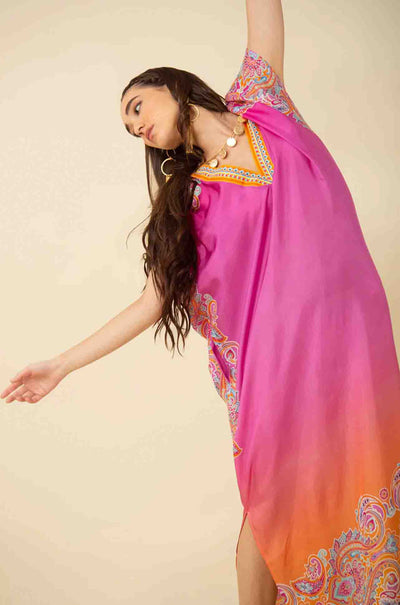 Hale Bob - Eloise V-Neck Caftan in Pink