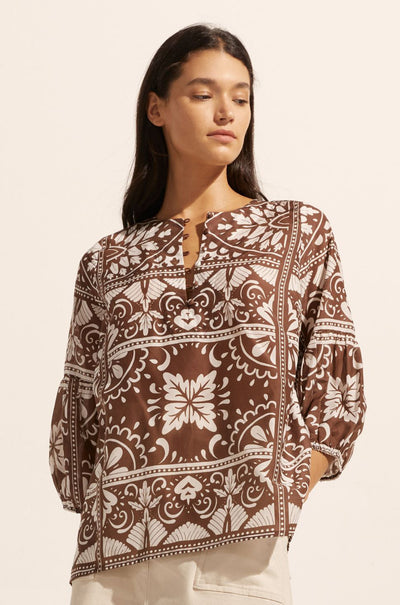 zoe kratzmann - entice top in choc mosaic