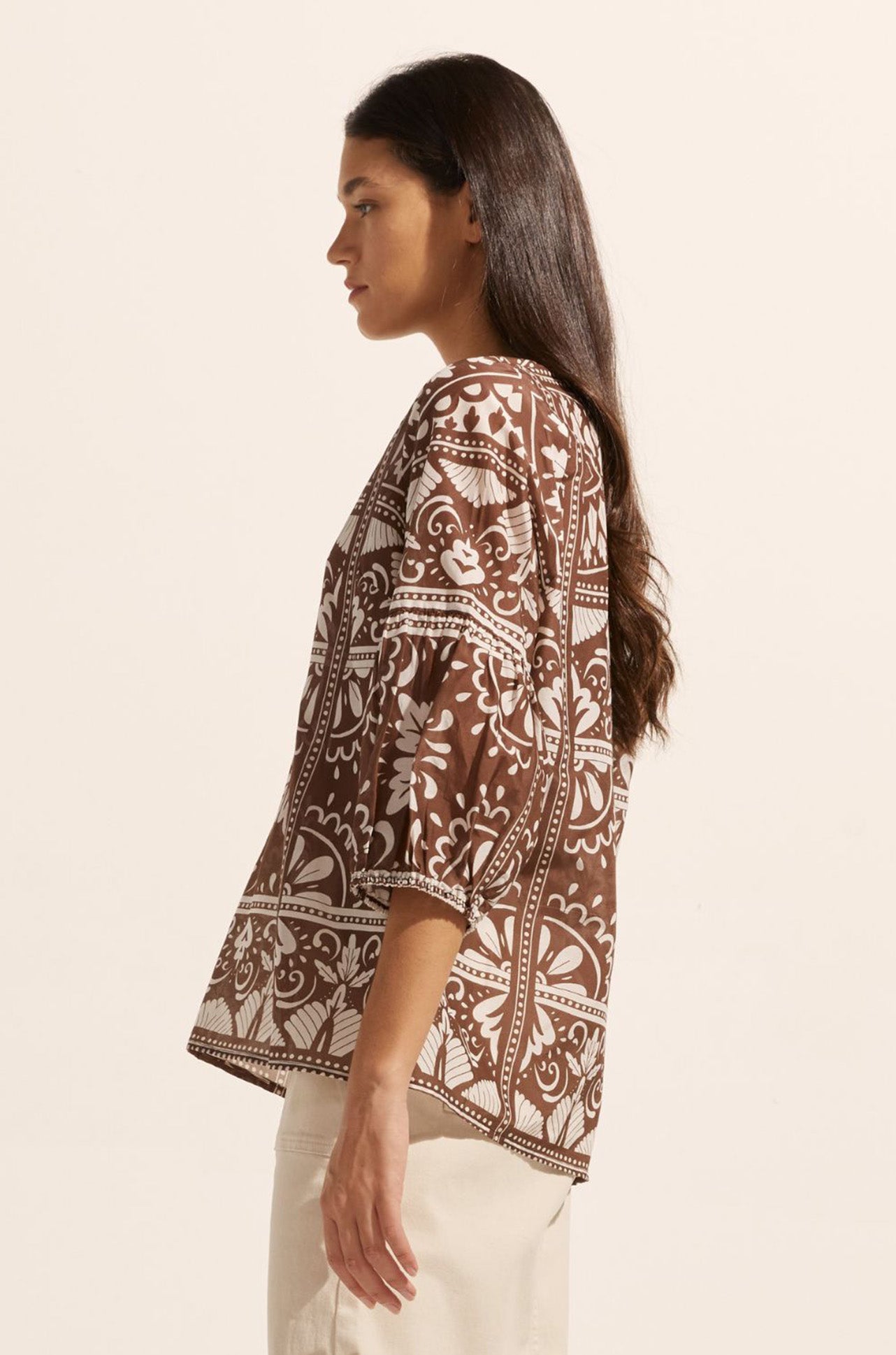 zoe kratzmann - entice top in choc mosaic
