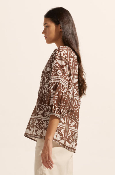zoe kratzmann - entice top in choc mosaic