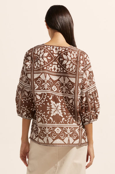 zoe kratzmann - entice top in choc mosaic