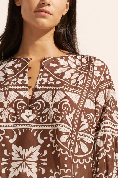 zoe kratzmann - entice top in choc mosaic