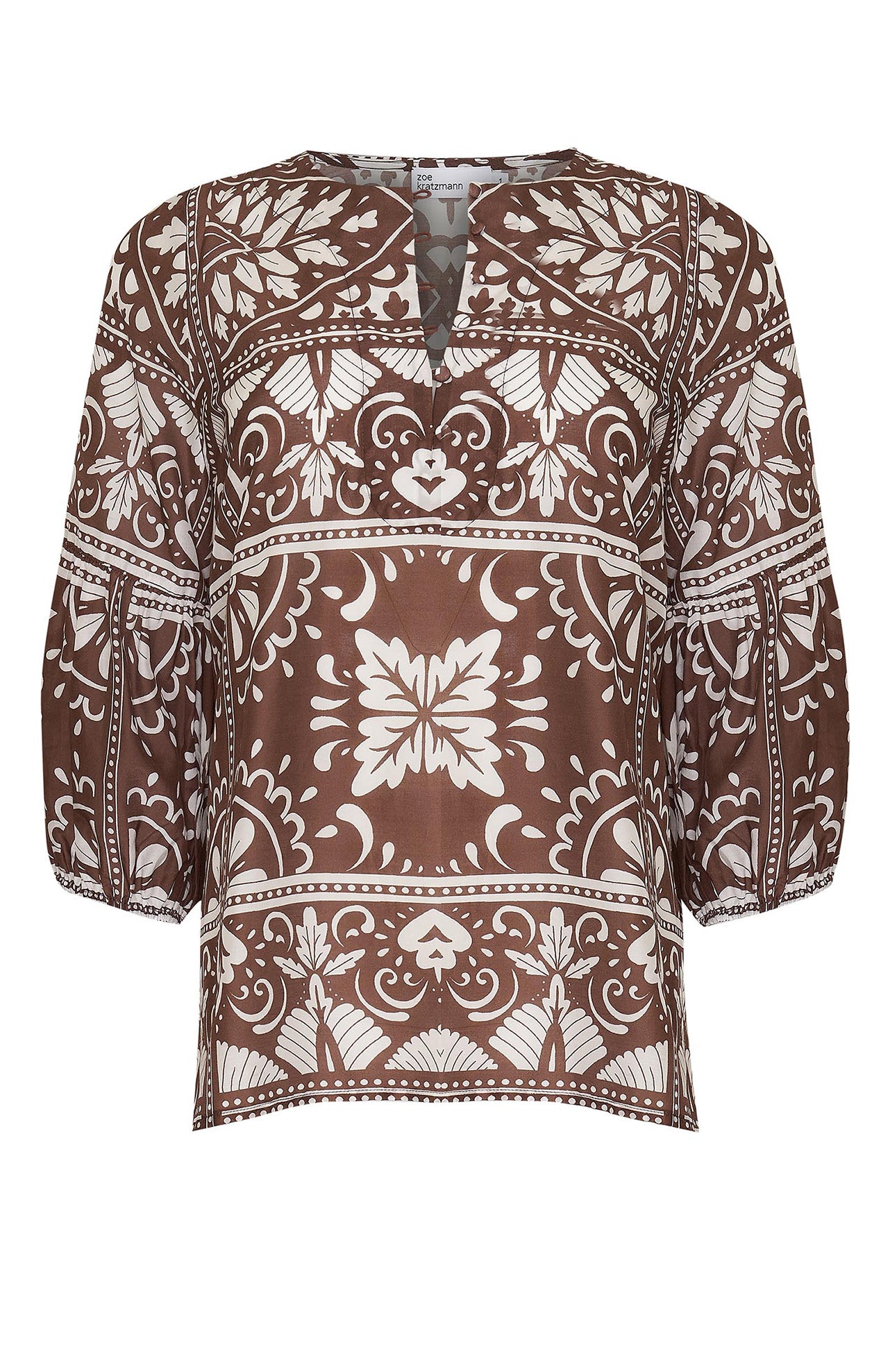 zoe kratzmann - entice top in choc mosaic