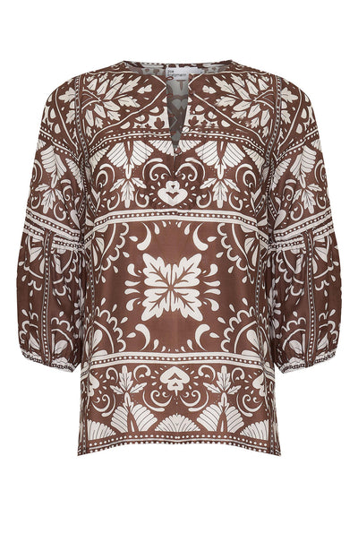 zoe kratzmann - entice top in choc mosaic