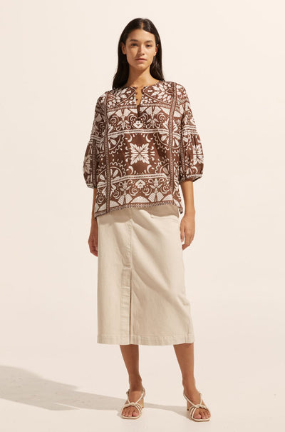 zoe kratzmann - entice top in choc mosaic