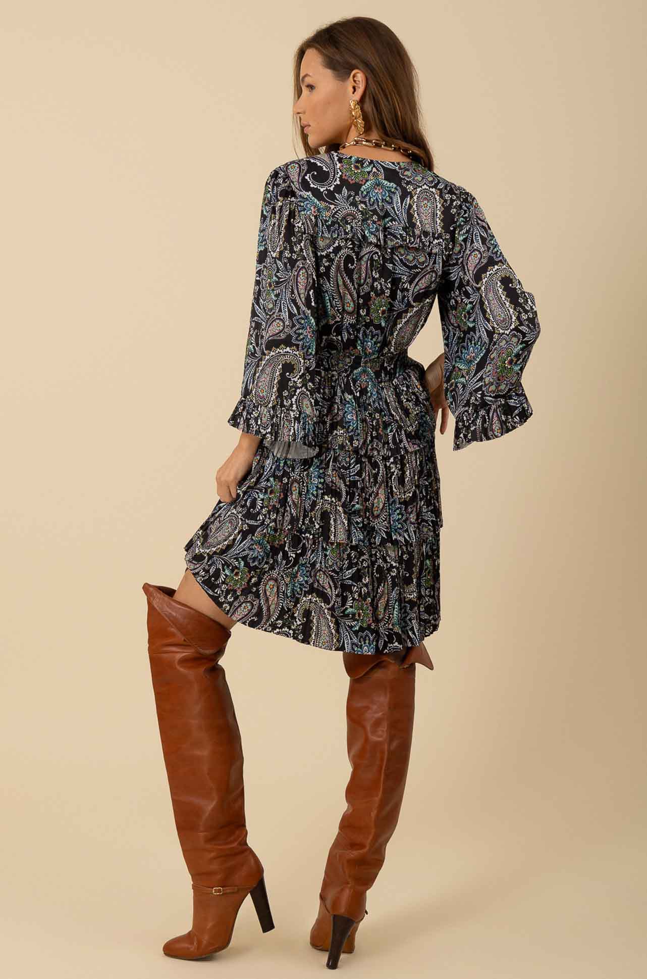 Hale Bob - Esmeralda L/S V Neck Dress