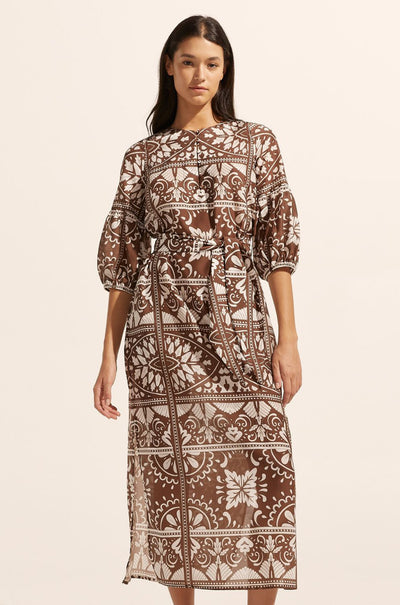 zoe kratzmann - explore dress in choc mosaic