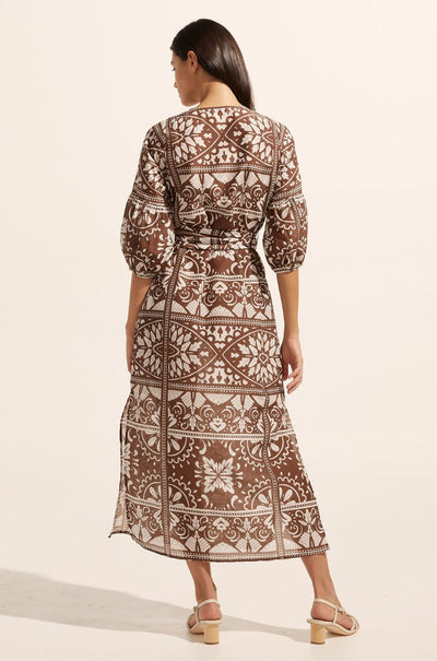 zoe kratzmann - explore dress in choc mosaic