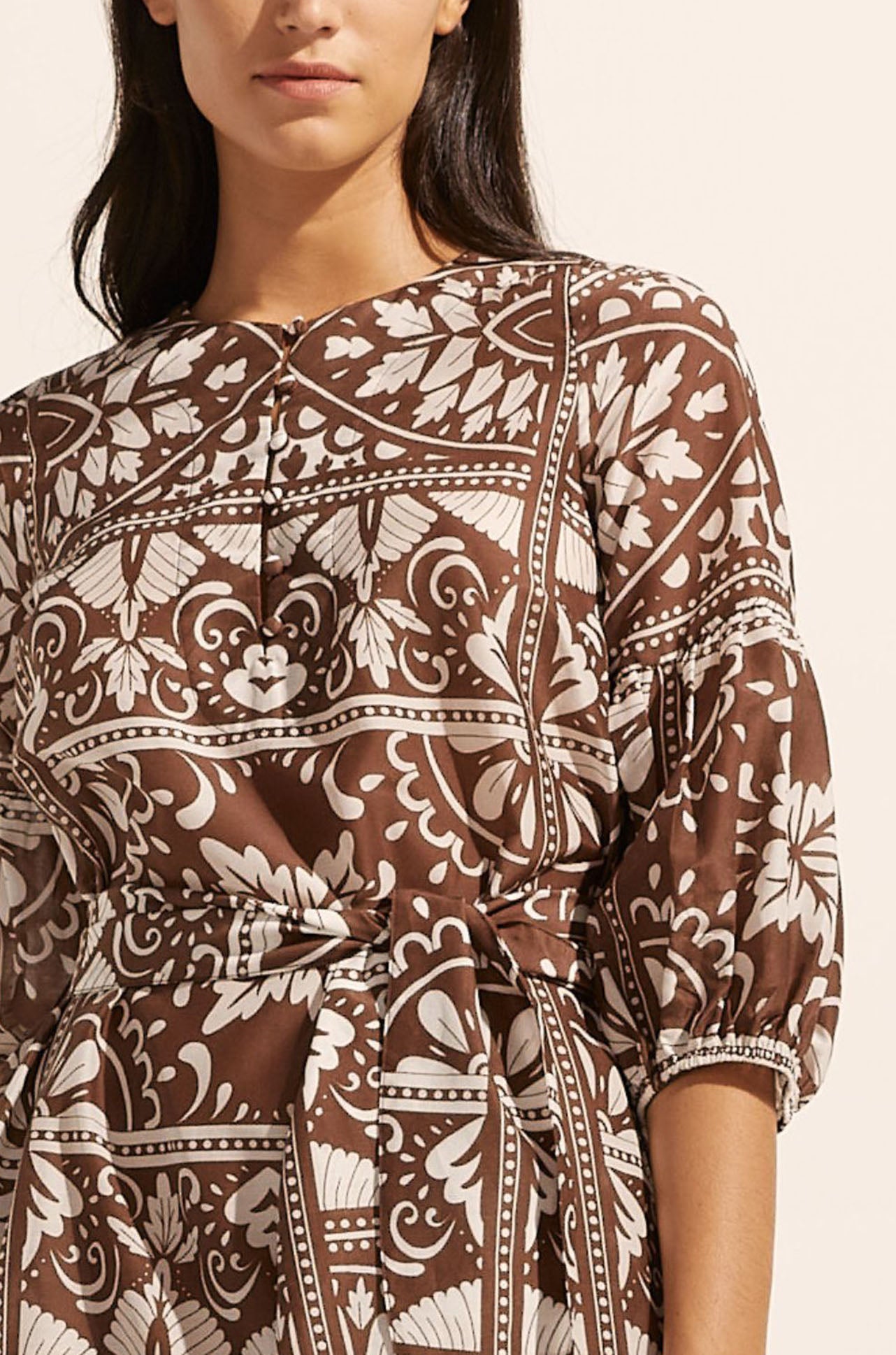 zoe kratzmann - explore dress in choc mosaic