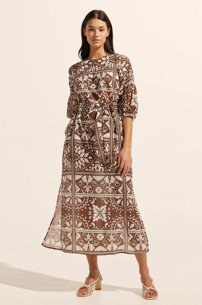 zoe kratzmann - explore dress in choc mosaic