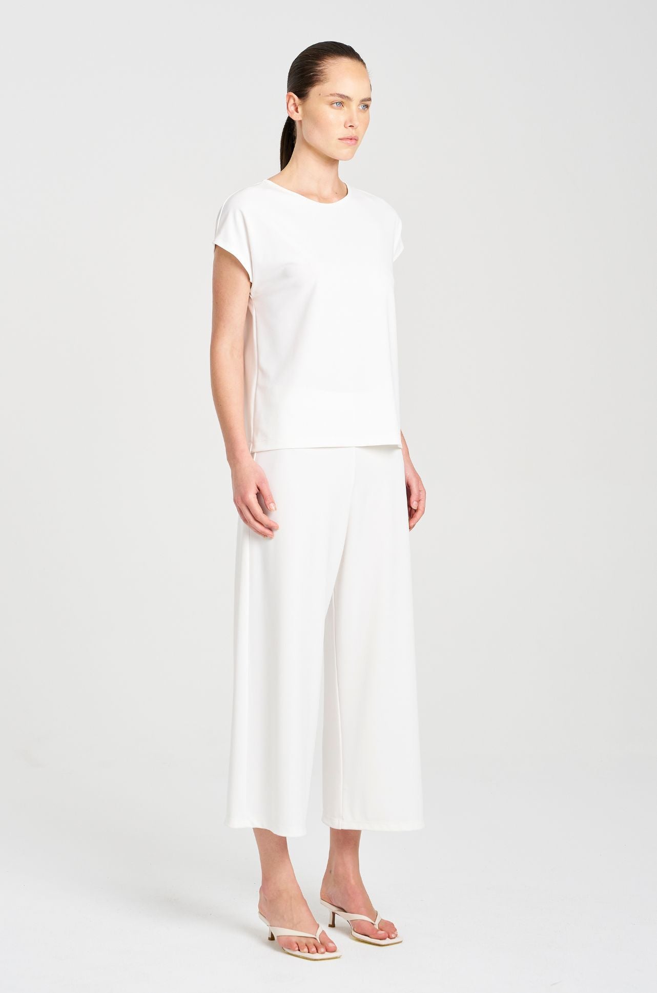 Mela Purdie - Crop Palazzo Pant in Powder Knit