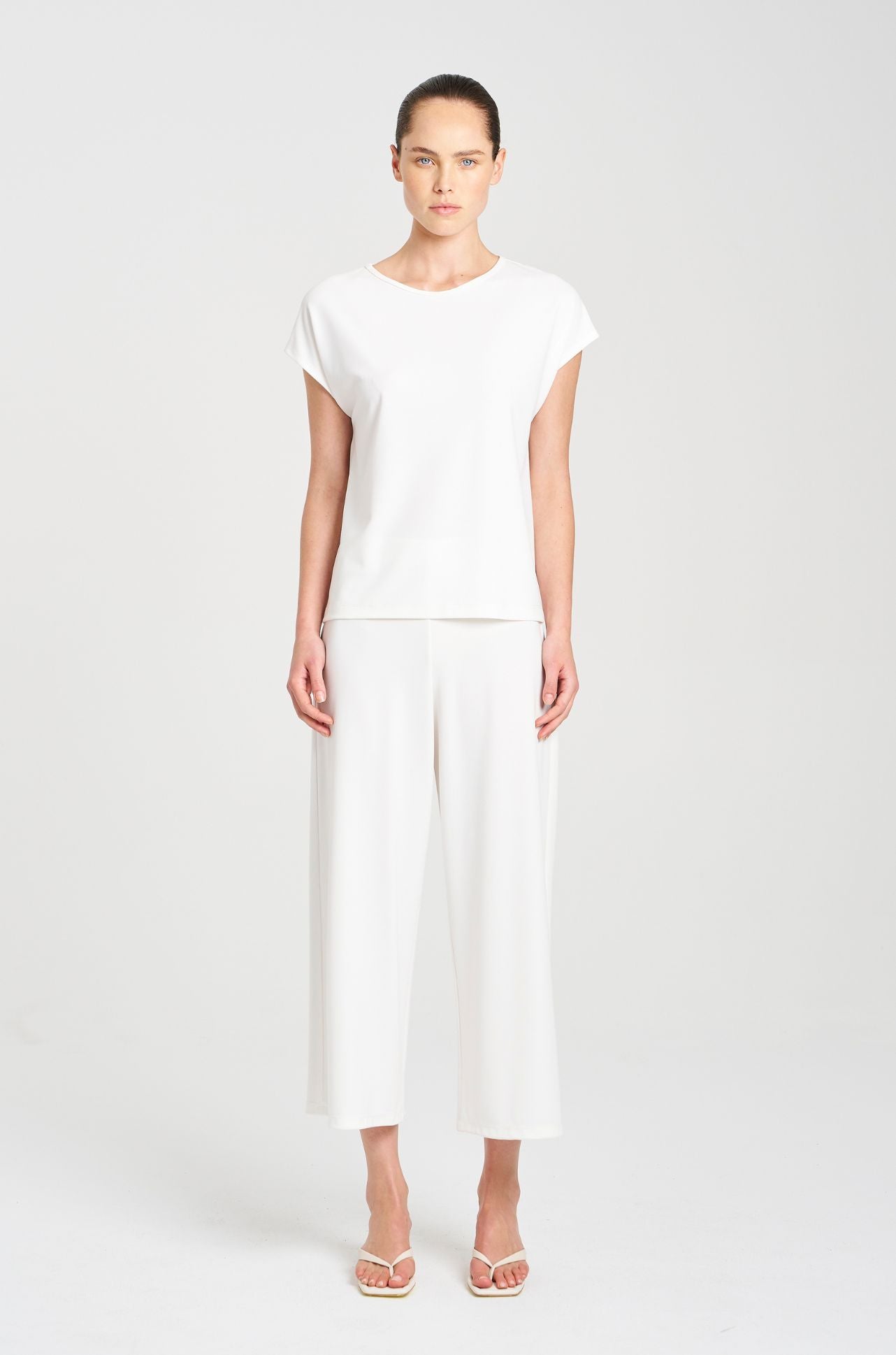 Mela Purdie - Crop Palazzo Pant in Powder Knit