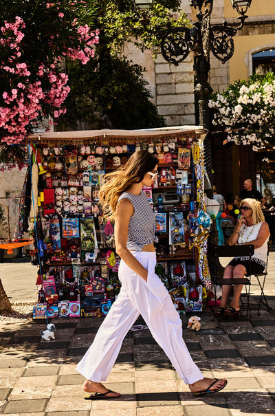 Mela Purdie - Palazzo Shell in Yacht Stripe Jersey
